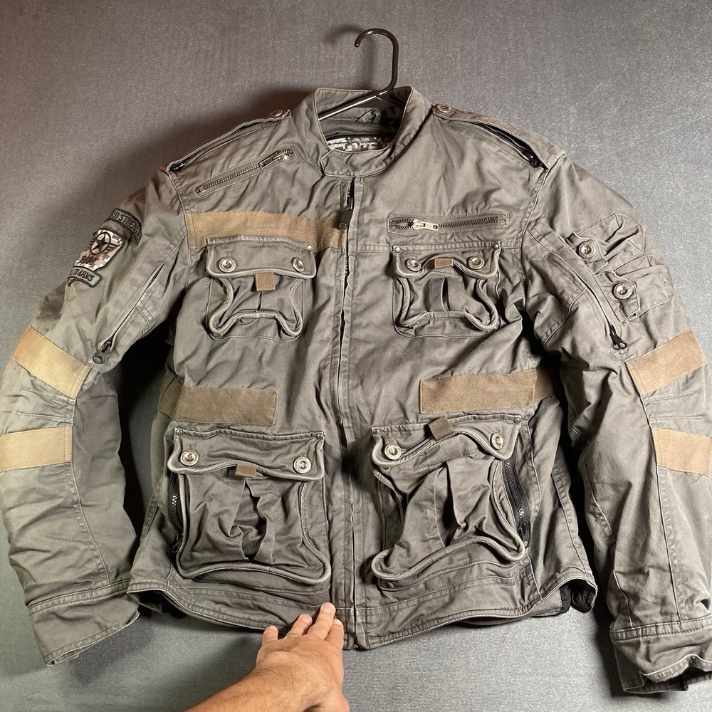 Speed & Strength Utility Motorcycle Army Tactical Jacket Coat Mens M Gray